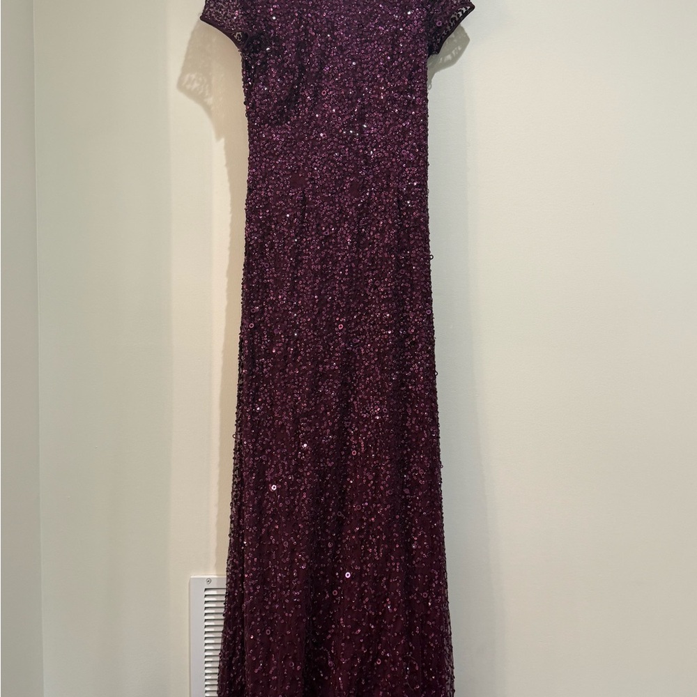 Adrianna Papell Red Sequin Maxi Gown for Weddings